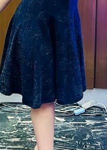 Sparkling Navy Blue Fit and Flare Dress