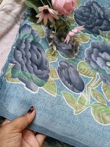Beautiful Blue Floral Saree