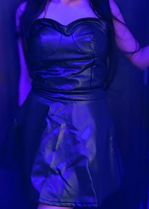 Strapless Faux Leather Dress