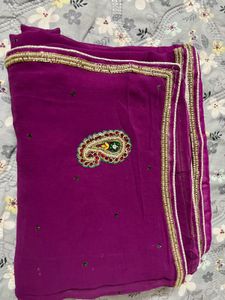 georgette purple saree