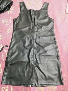 Black Faux Leather Dress
