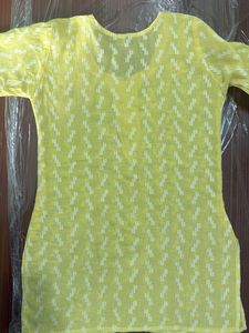 Vibrant Yellow Embroidered Kurta