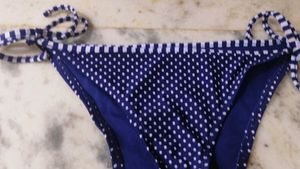 Navy Blue Polka Dot Bikini Bottom