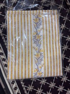 Yellow Striped Dress Material