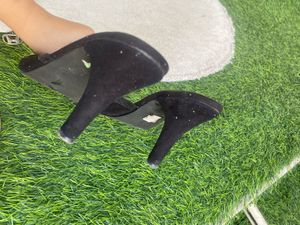 Stylish Black Slip-On Heels
