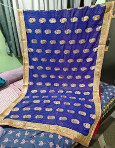Red &amp; Blue Partywear Saree