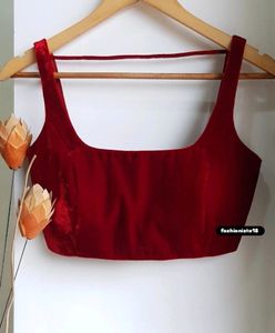 velvet backless blouse padded