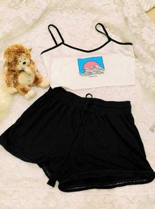 Cute Pajama Set - Top & Shorts