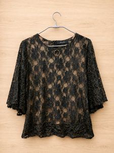 Black & Gold lace top