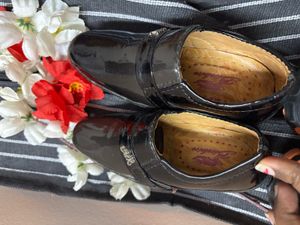 Black Patent Loafers unused. Fits from 6 mont