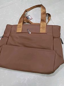 Stylish Brown Tote Bag with Charm
