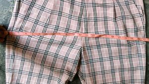 Plaid High-Waisted Pants