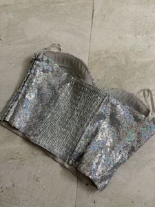 Sequin Bandeau Corset Top
