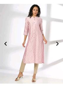Pink Printed Women's kurthi