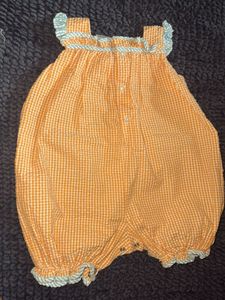 Adorable Baby Girl's Turtle Romper
