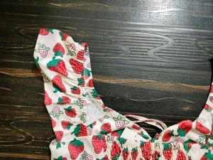 Strawberry Print Crop Top