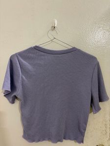 Cute Purple Ribbed Cropped Top (xs/s)