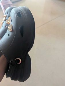 Cute Embellished Black Clogs