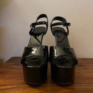 black platform stiletto heels