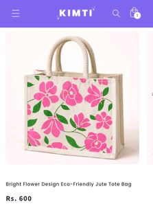 Bright Flower Design Jute Tote Bag