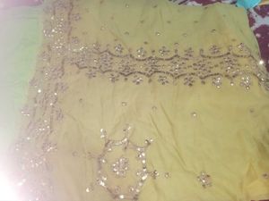 Embroidered Yellow Saree with Sequins