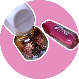 Glitter Nail Paint &amp; Matte Lipstick Combo ✨💖
