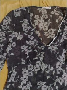 Y2K Sheer Floral Sleeve Top