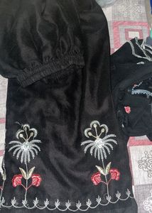 Embroidered Black Kurta