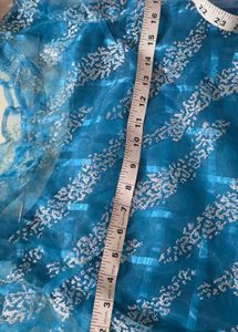 Blue Sheer tissue Top Blouse