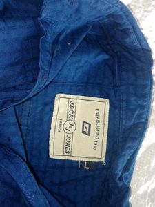 Men's Blue Textured Shirt
