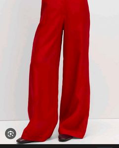 Vibrant Red Wide Leg Pants with Cami top