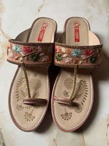 Embroidered Kolhapuri Sandals