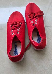 Vibrant Red Casual Sneakers