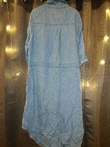 Denim Shirt Dress with Tie Waist
