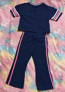 Babyhug Girls Navy Tracksuit Set