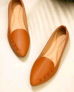 Tan Pointed Toe Flats
