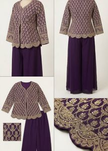 Embroidered Kurta Set with Palazzo Pants
