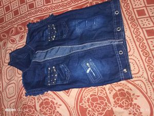 Women's Denim Vest with Studs