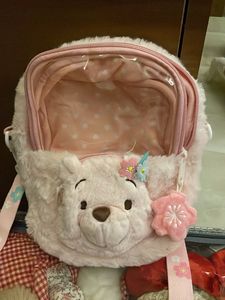 Cute Pink Winnie the Pooh Plush Crossbody Bag