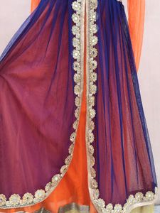 Gorgeous Orange &amp; Blue Anarkali