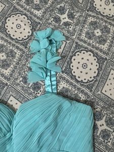 Elegant Teal Embellished Gown