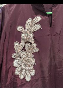 Maroon coord set with Elegant Embellishments