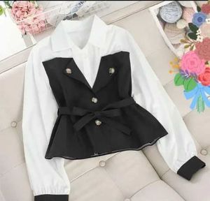 Chic Black &amp; White Peplum Top