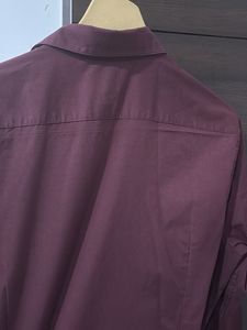 Men's Maroon Button-Down Shirt