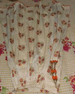 Orange Embroidered crop top