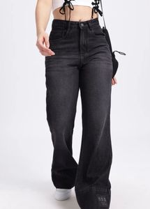 Black Wide Leg Denim Jeans