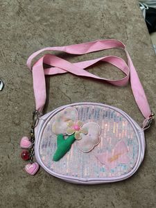 Cute Pink Sequin Sling Bag