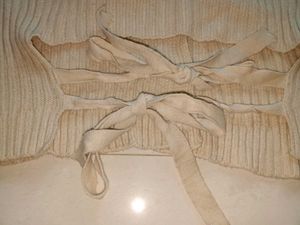 Striped Beige Cardigan Sweater