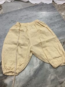 Cream Textured Palazzo Pants