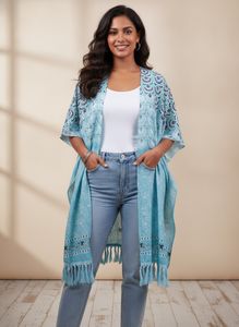 Bohemian Blue Kimono Cardigan